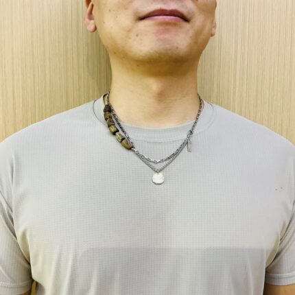 Kynam Oud Square Beads with Steel Chain (Side Edition)