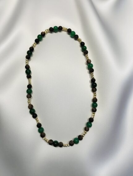 Jade Golden Beads with Agarwood Beads Bracelet