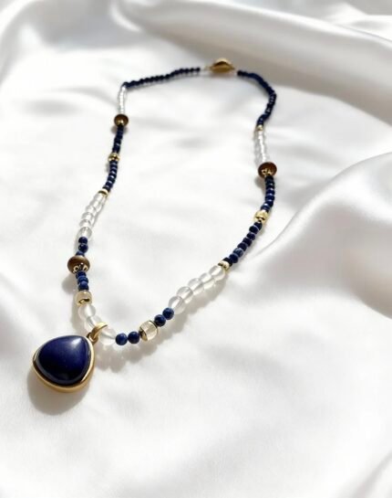 Lapis, Aquamarine & Kynam Agarwood Serenity Choker