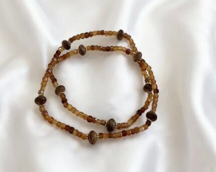 Two Loops Bracelet With Kynam Agarwood Series (Different Color Crystals)