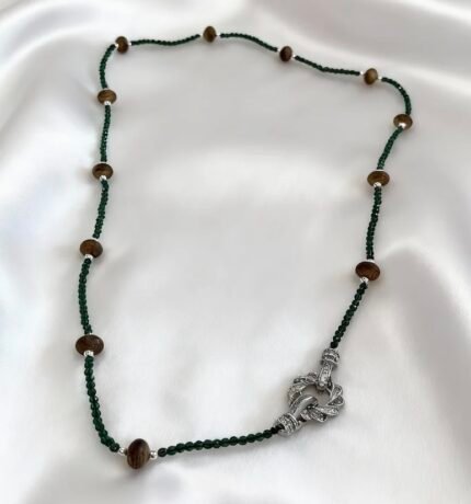 Different Color Crystal Necklace with Kynam Agarwood Beads