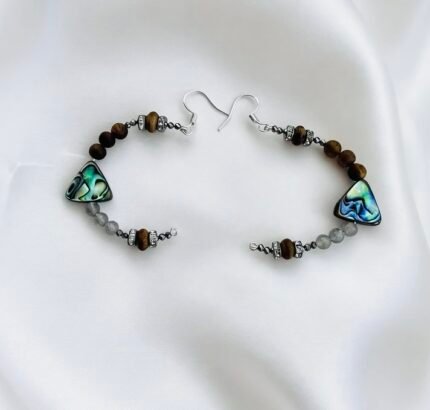 Convertible Earrings-Abalone & Kynam Agarwood Convertible C-Hoop Earrings