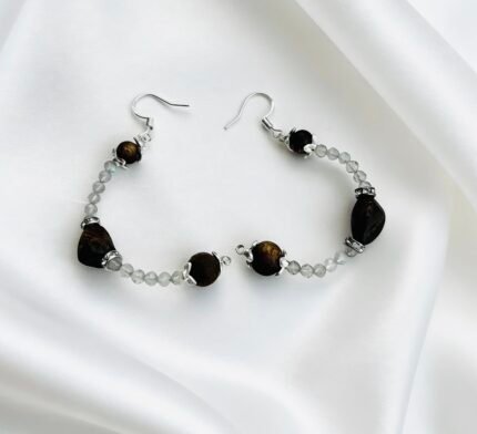 Convertible Earrings-Ocean Breeze & Kynam Agarwood C-Hoop Earrings