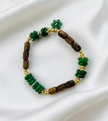 Kynam Agarwood Bamboo & Jade Abacus Bead Bracelet