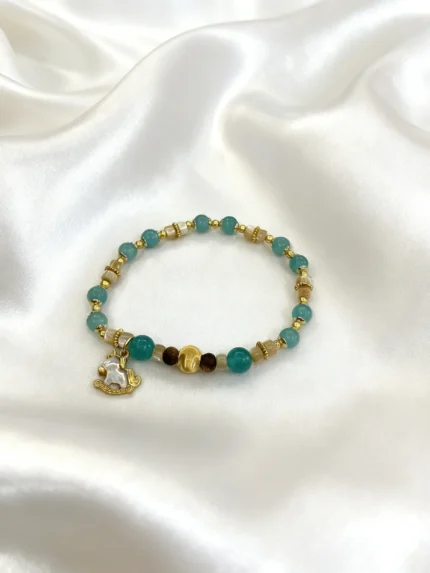 「Azure Steed」Amazonite & Mother-of-Pearl Kynam Bracelet