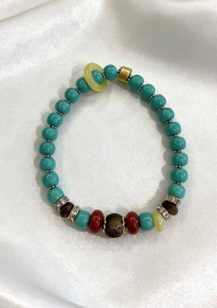 「Azure Amber」Turquoise & Kynam Agarwood Bracelet
