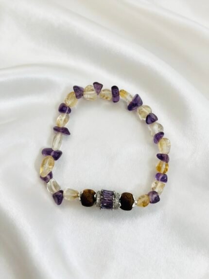 「Amethyst & Citrine Kynam」 Effortless Gemstone Bracelet