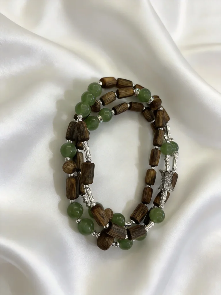 Bamboo Pattern Kynam Agarwood Calming Bracelet